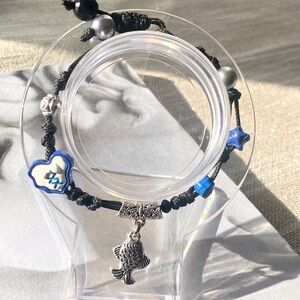 Brass Silver&Alloy Fish Charm Lucky Bracelet